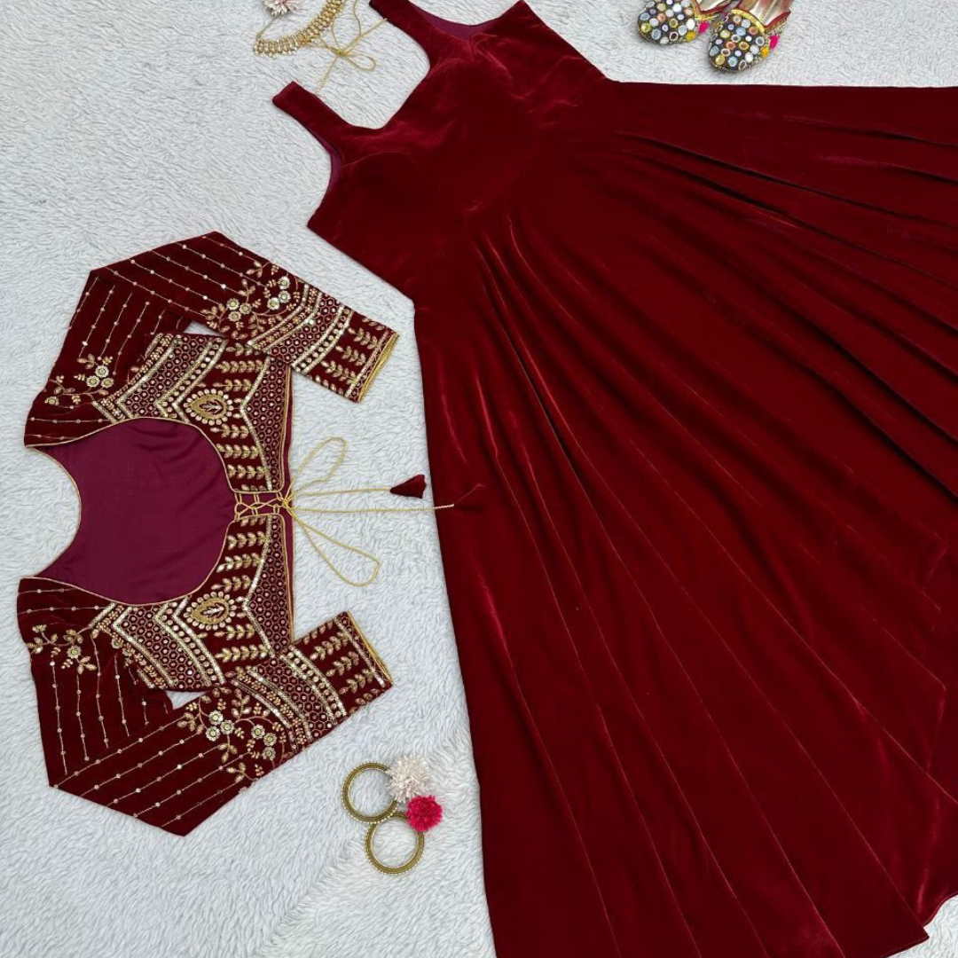 Trending 2-in-1 Velvet Gown