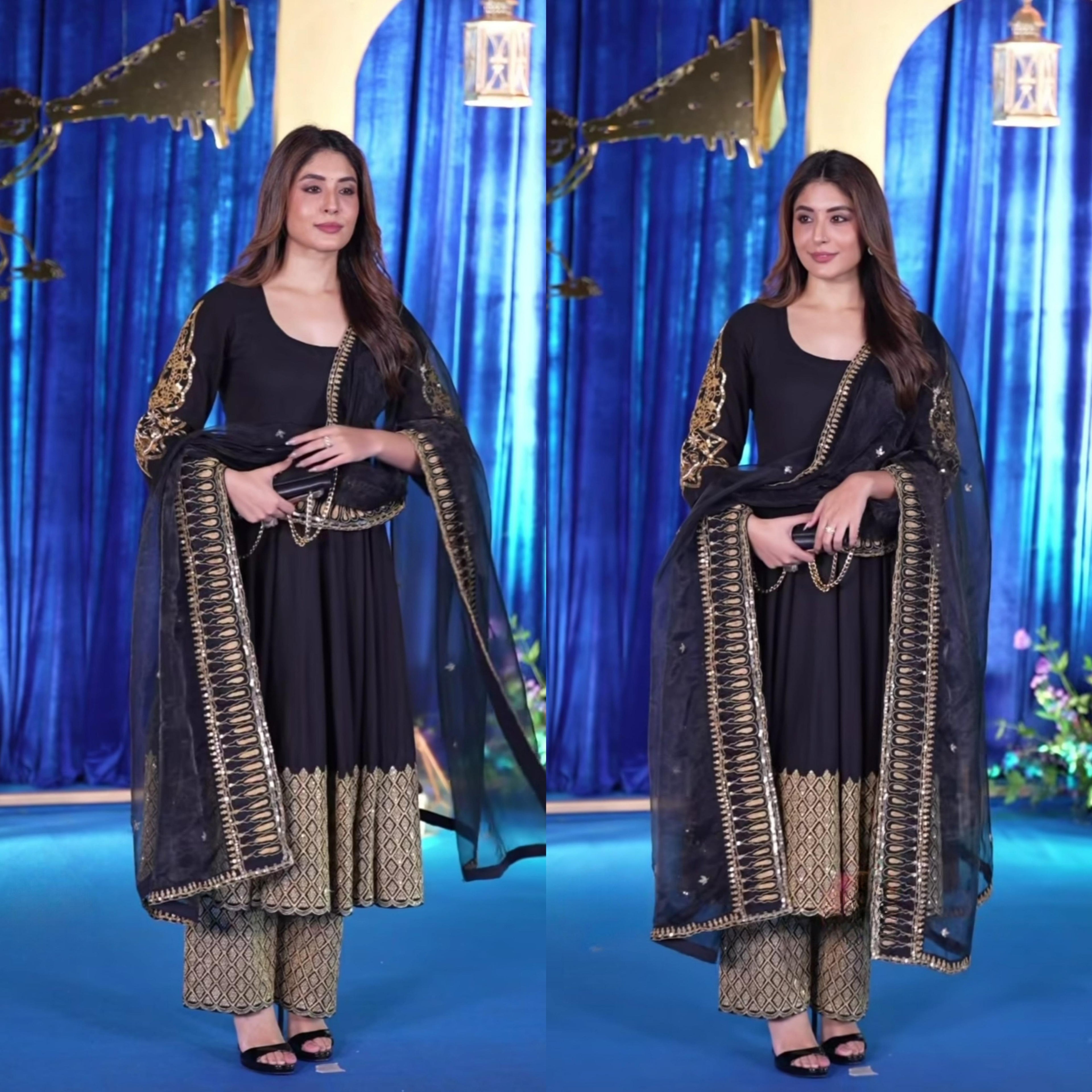 Đěsigner Anarkali Black Suit